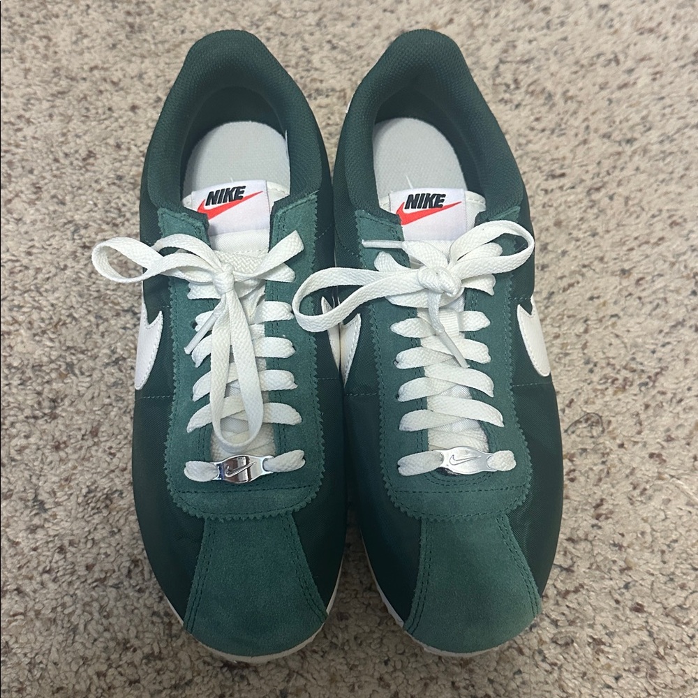 Like New - Nike Forest Green and White Sneakers - Picture 3 of 8
